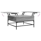 Sonoma grauer Couchtisch 80x80x45 cm aus Holzwerkstoff und Metall