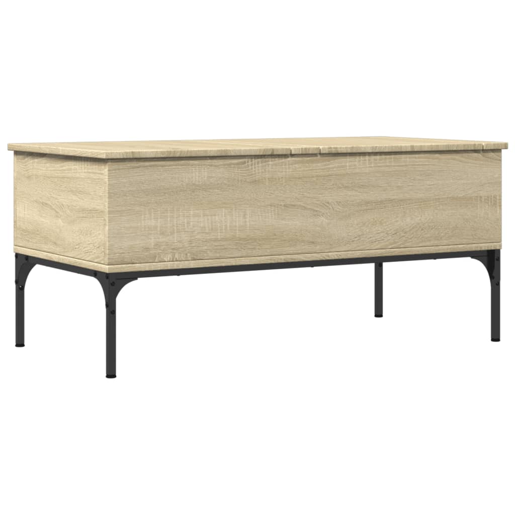 Table basse chêne sonoma 100x50x45cm bois d'ingénierie et métal