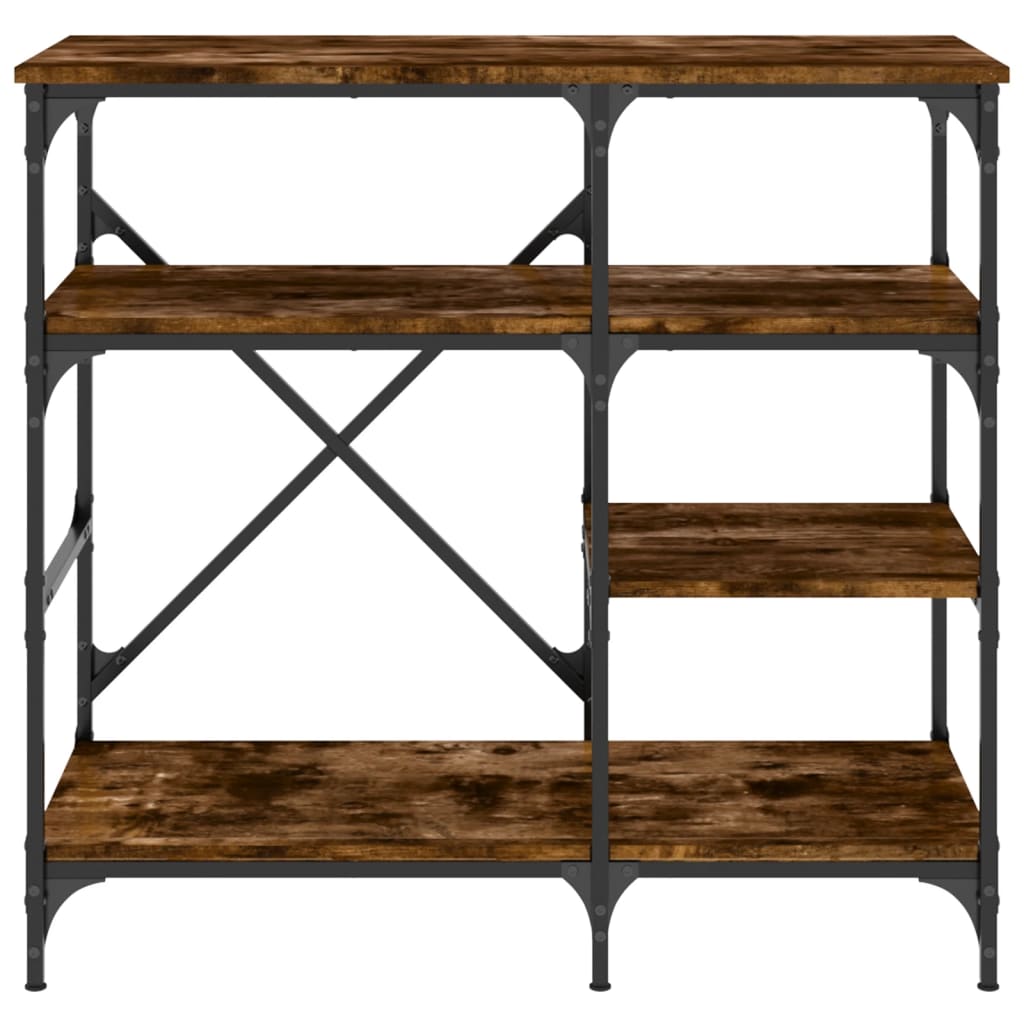 Smoked Oak Baker's Rack Engineered Wood and Metal