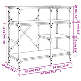 Smoked Oak Baker's Rack Engineered Wood and Metal