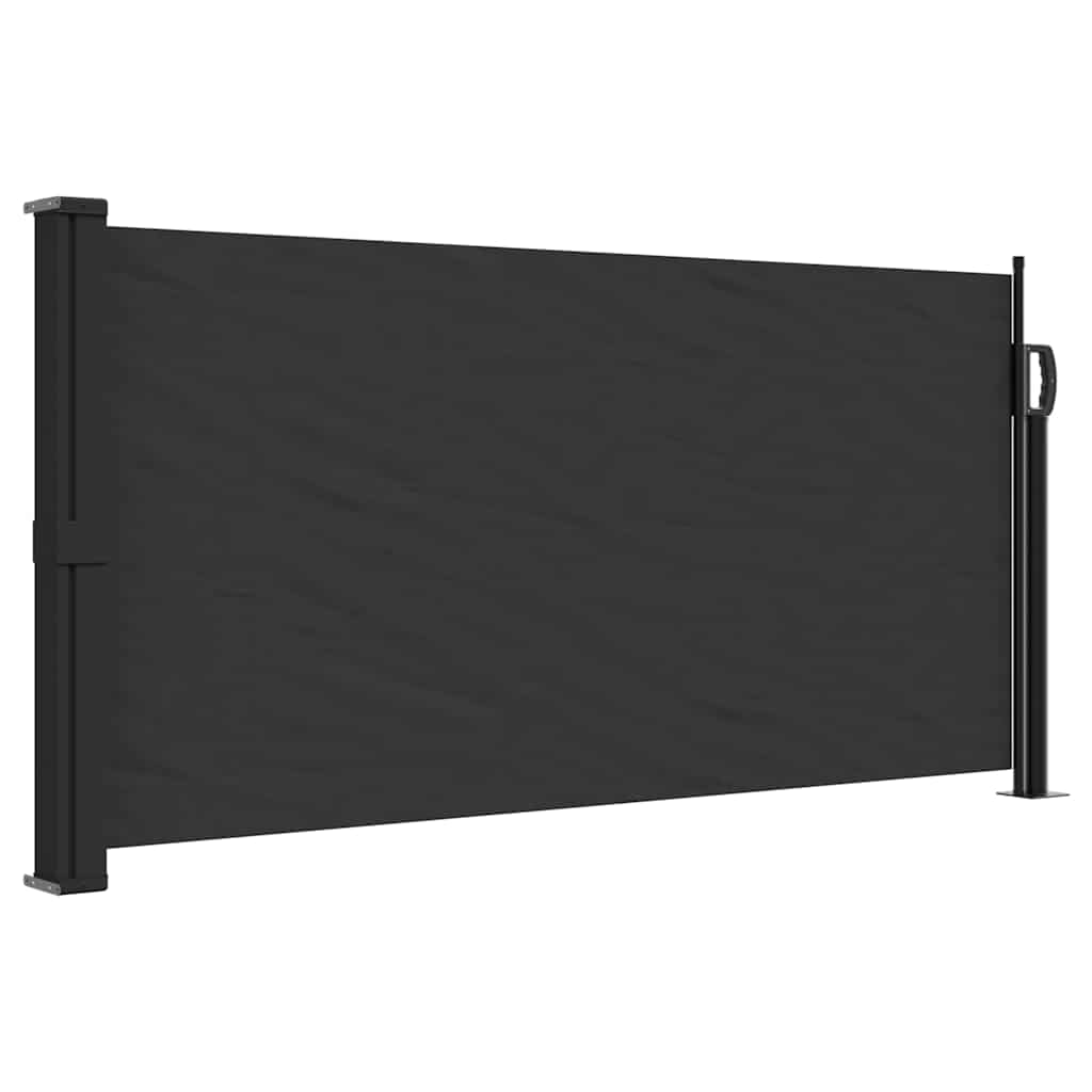 Black retractable side awning 100x300 cm