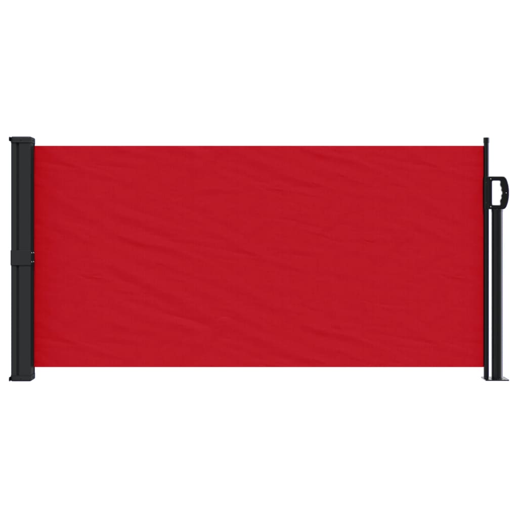 Red retractable side awning 100x300 cm