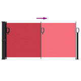 Red retractable side awning 100x300 cm