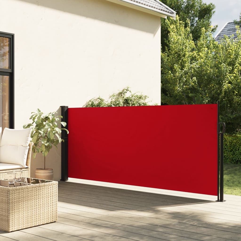 Red retractable side awning 100x300 cm