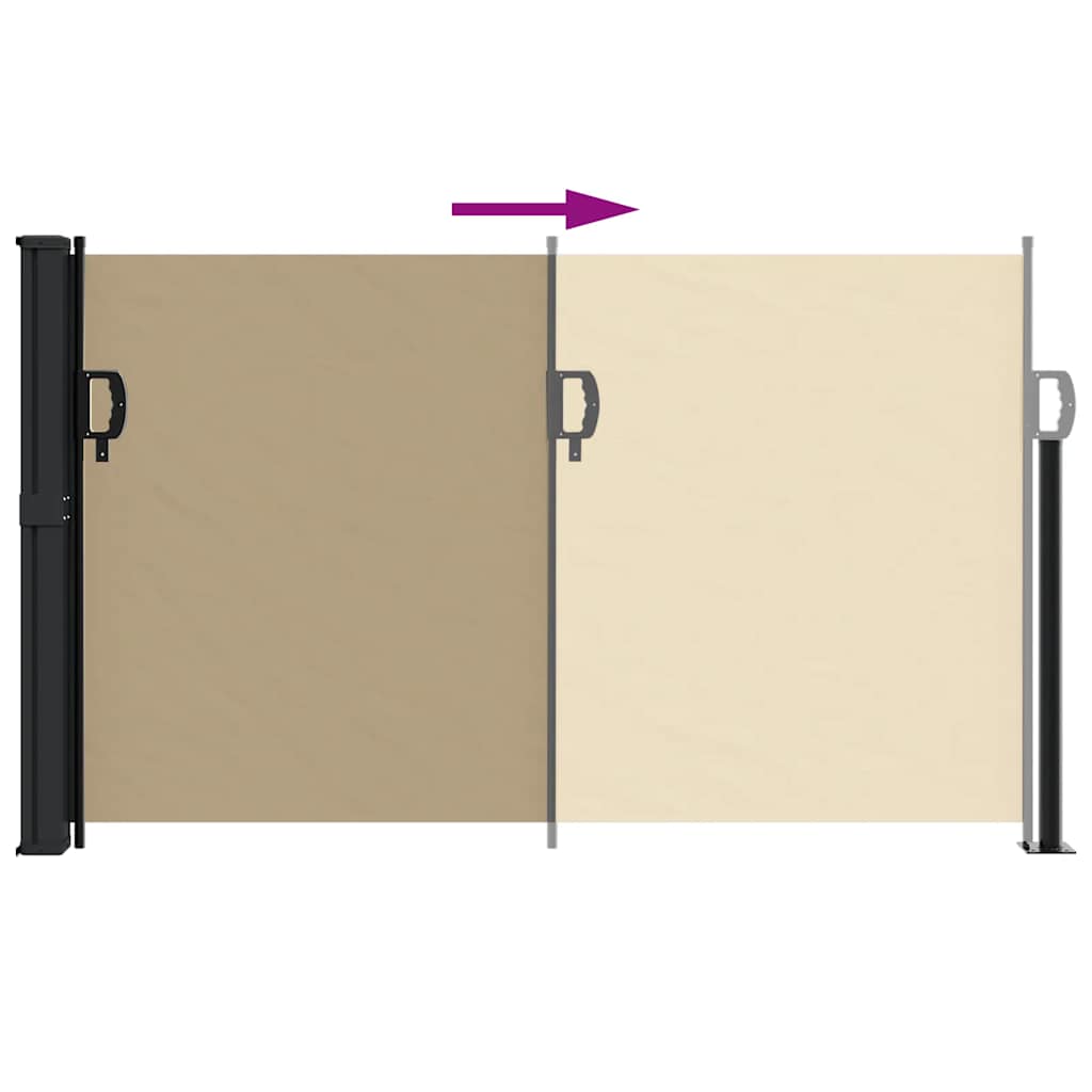 Retractable side awning beige 117x300 cm