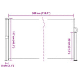 Retractable side awning anthracite 117x300 cm