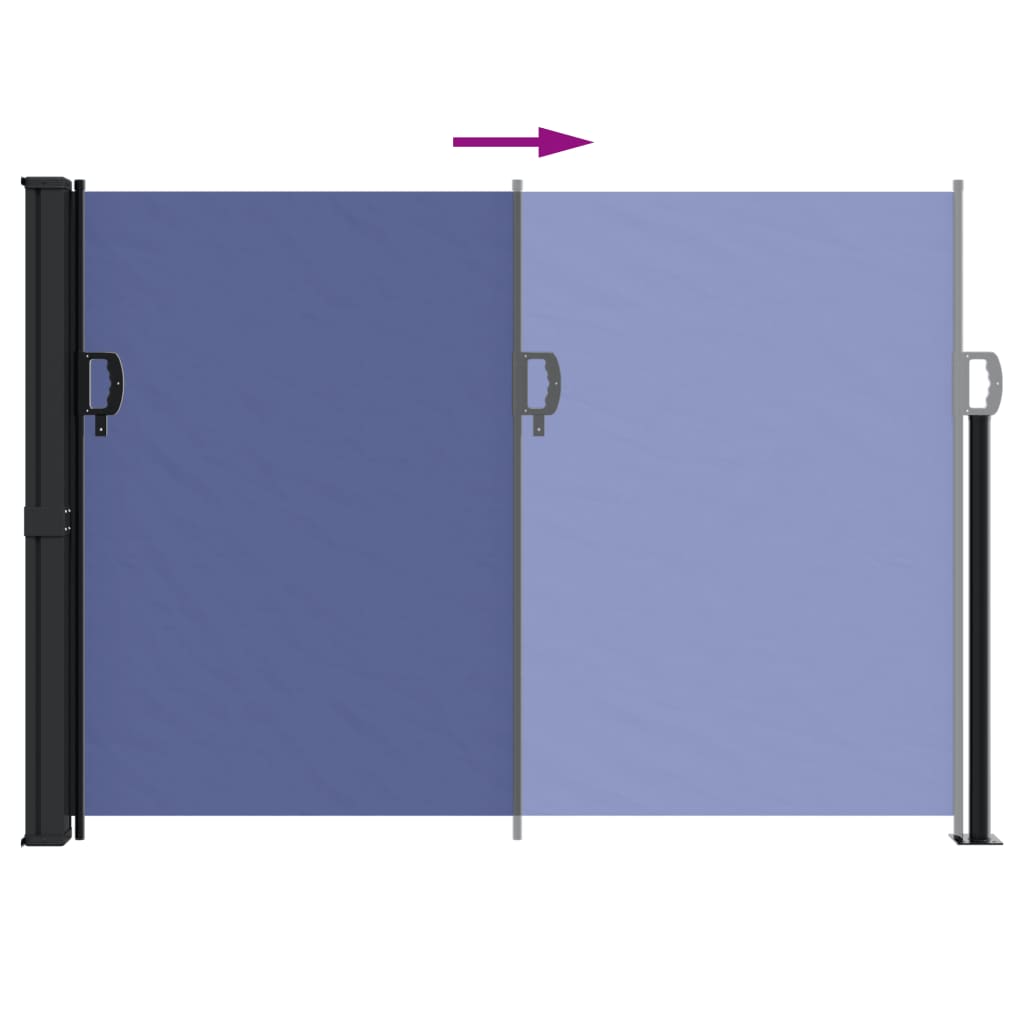 Blue retractable side awning 140x300 cm