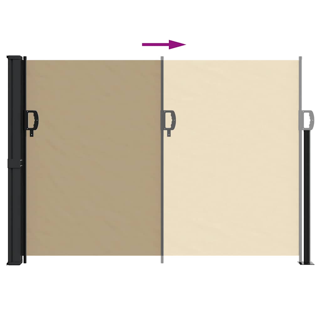 Retractable side awning beige 140x300 cm