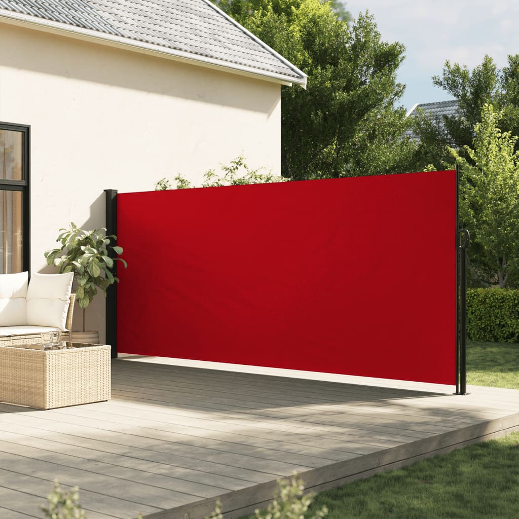 Red retractable side awning 160x300 cm