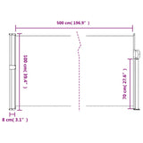 Auvent latéral rétractable crème 100x500 cm