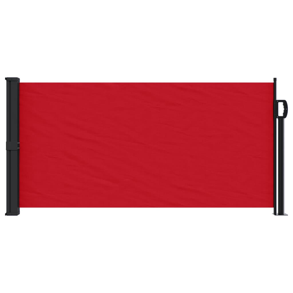 Red retractable side awning 100x500 cm