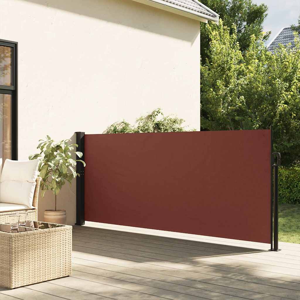 Auvent latéral rétractable marron 120x500 cm