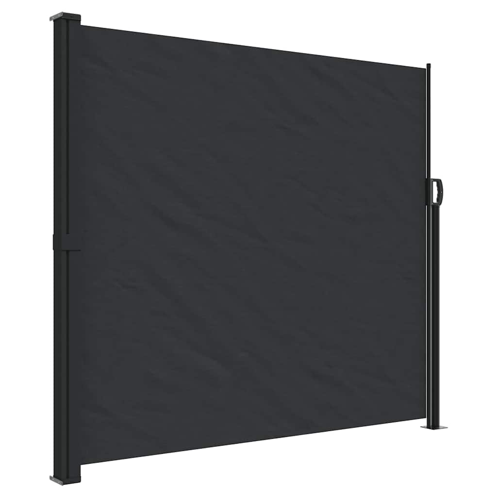 Black retractable side awning 180x500 cm