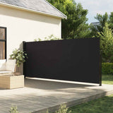 Black retractable side awning 180x500 cm