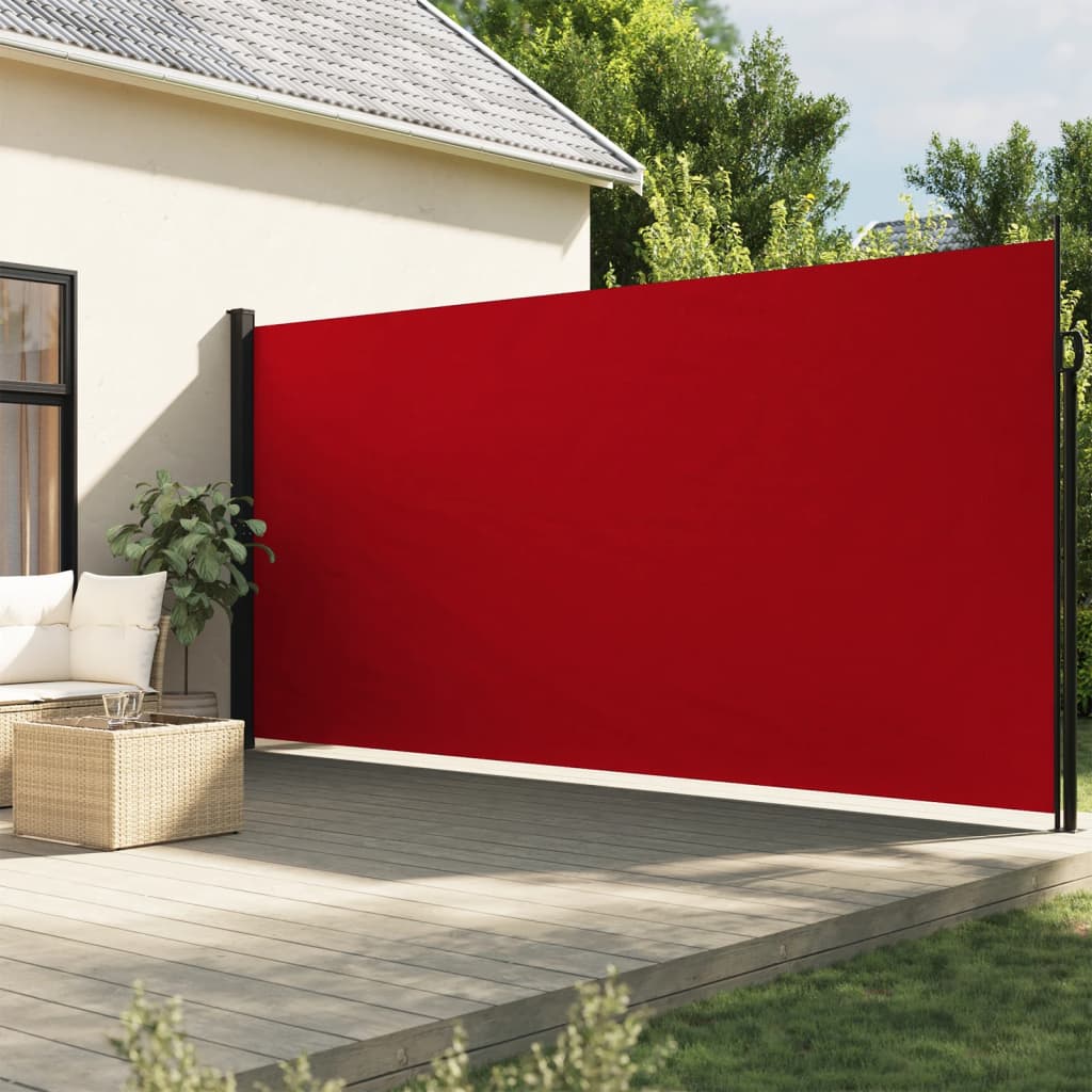 Auvent latéral rétractable rouge 200x500 cm