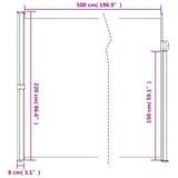 Auvent latéral rétractable anthracite 220x500 cm