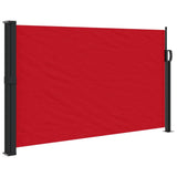 Red retractable side awning 120x600 cm