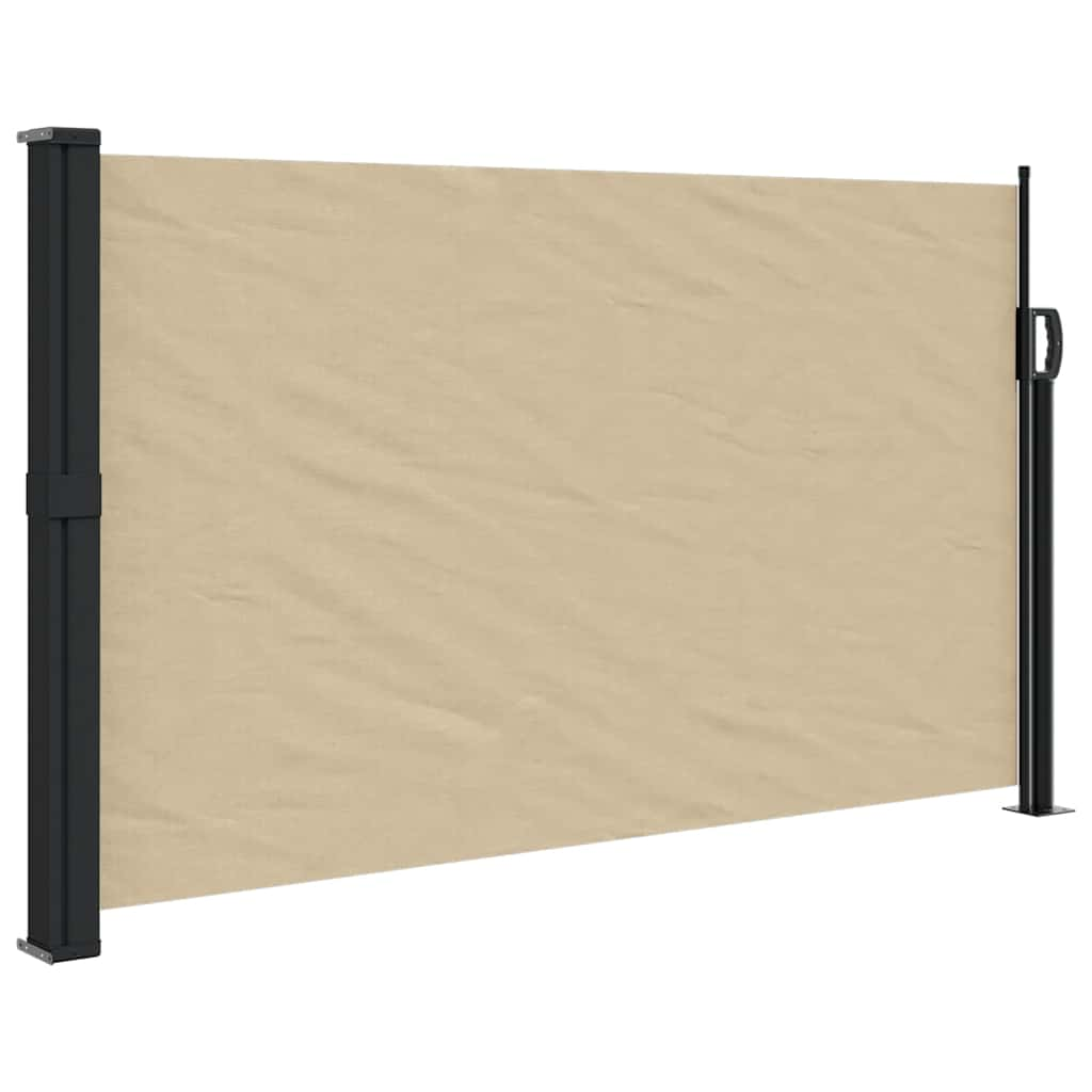 Auvent latéral rétractable beige 120x600 cm