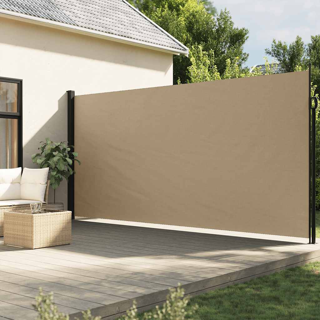 Auvent latéral rétractable beige 200x600 cm