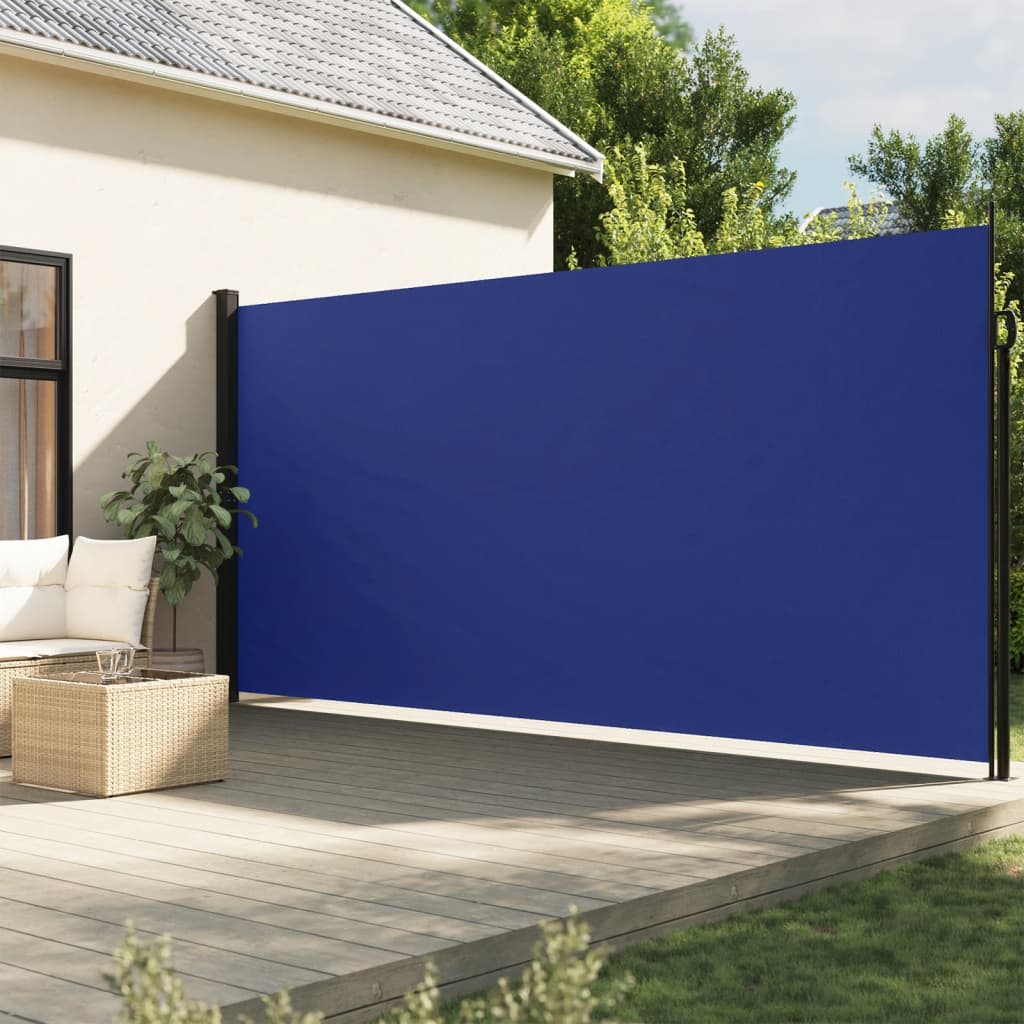 Auvent latéral rétractable bleu 220x600 cm