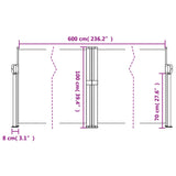 Retractable side awning cream 100x600 cm