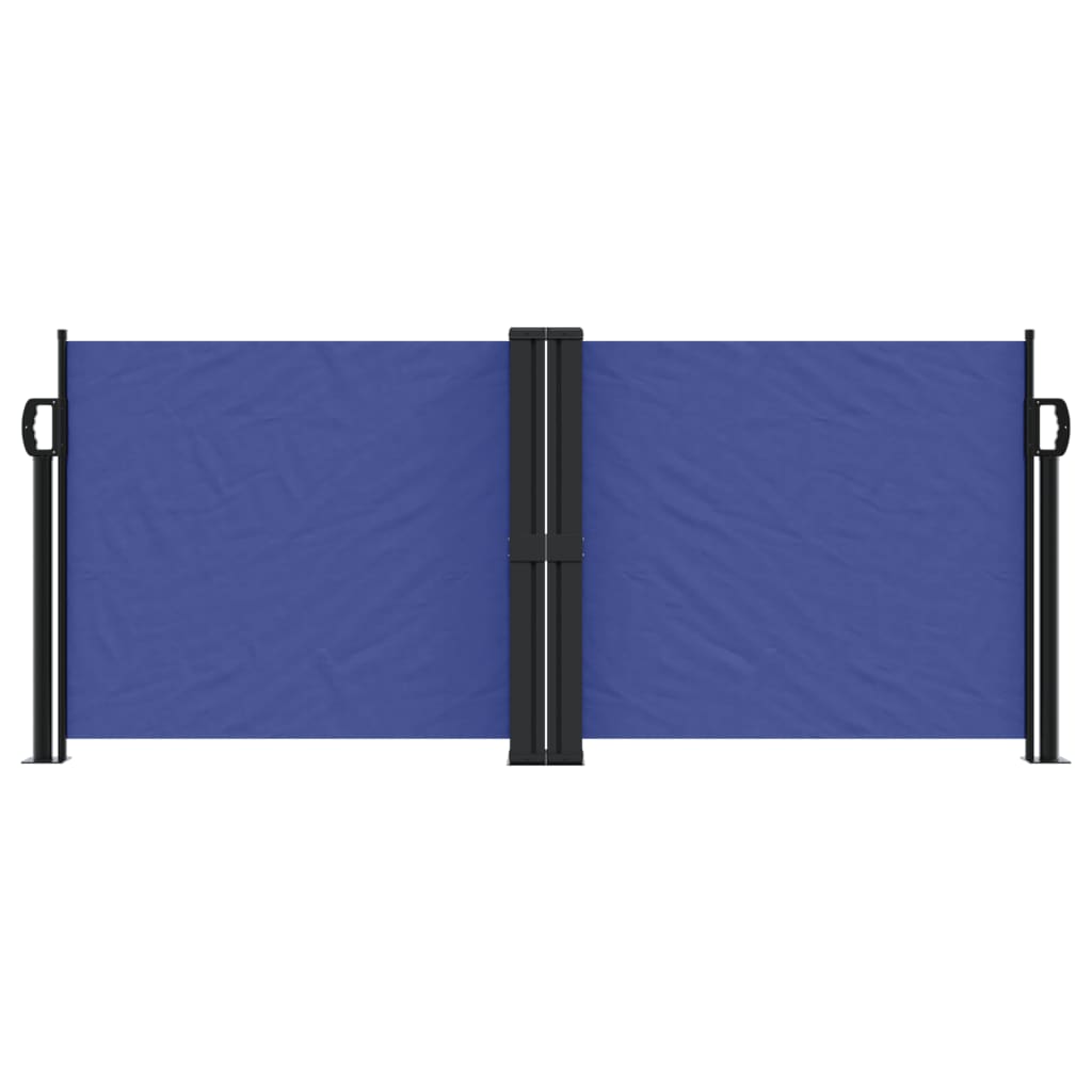 Retractable side awning blue 100x600 cm