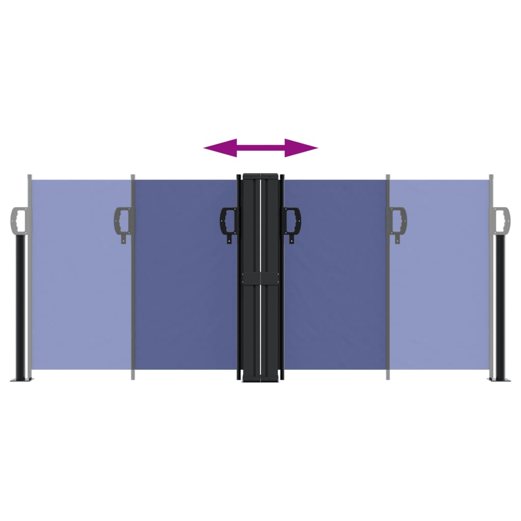 Retractable side awning blue 100x600 cm