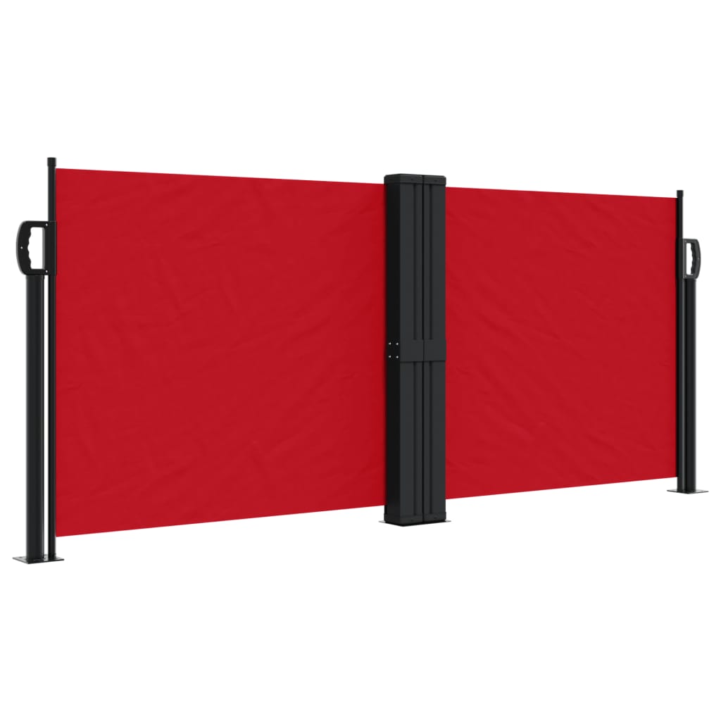 Red retractable side awning 100x600 cm