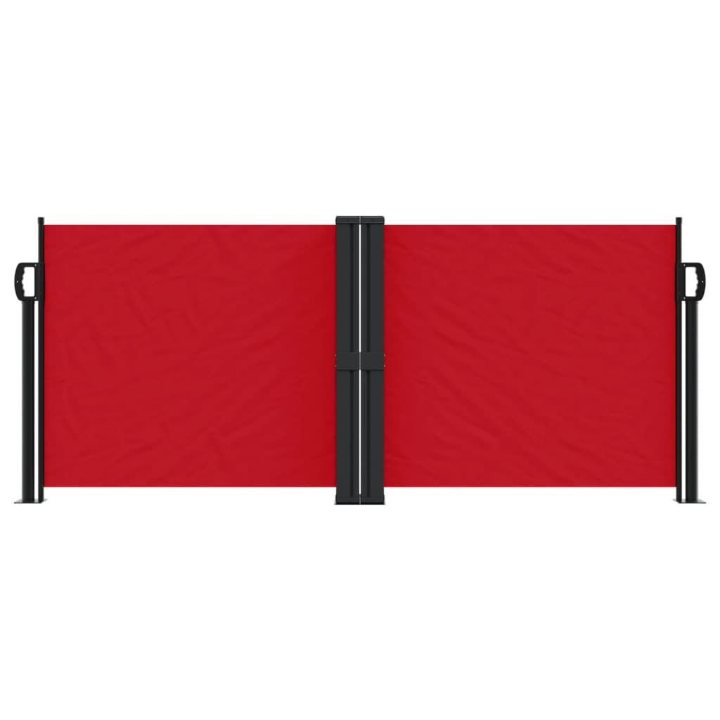 Red retractable side awning 100x600 cm