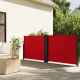 Red retractable side awning 100x600 cm