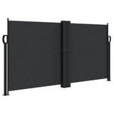 Black retractable side awning 120x600 cm