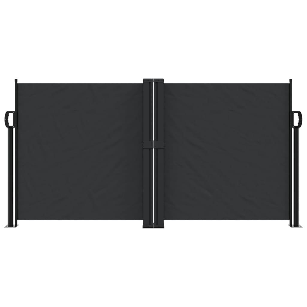 Black retractable side awning 120x600 cm