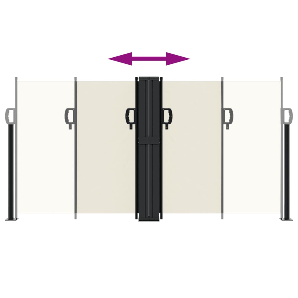 Retractable side awning cream 120x600 cm