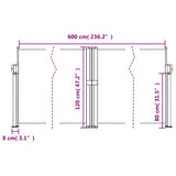 Retractable side awning cream 120x600 cm