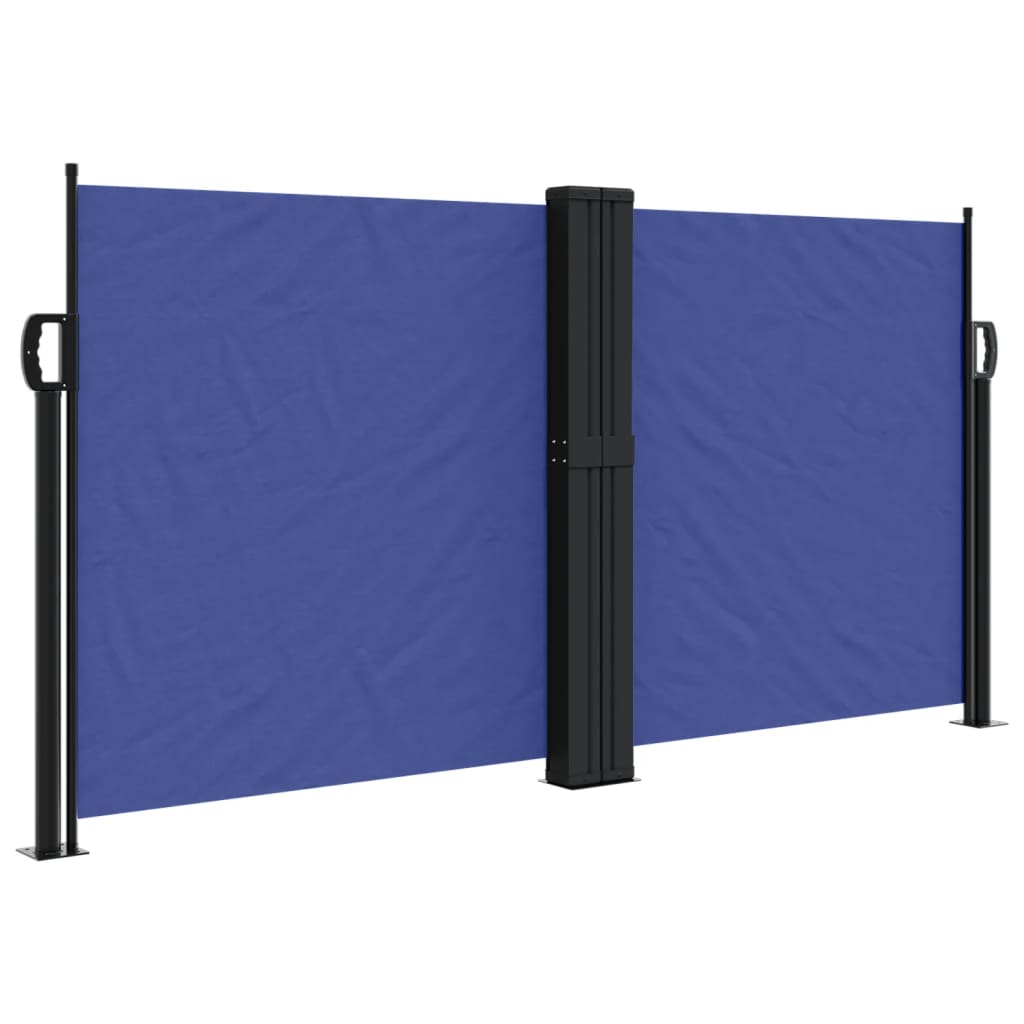 Blue retractable side awning 120x600 cm