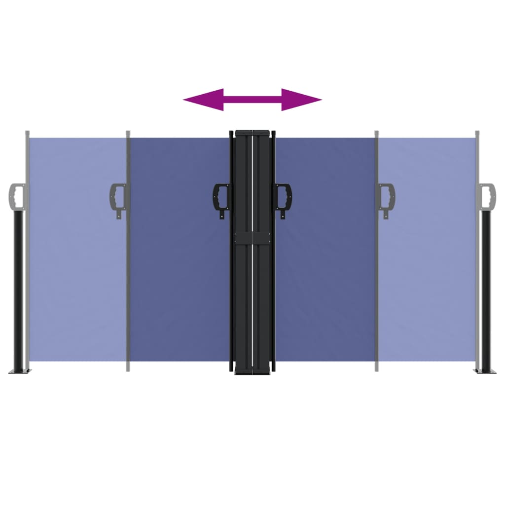 Blue retractable side awning 120x600 cm