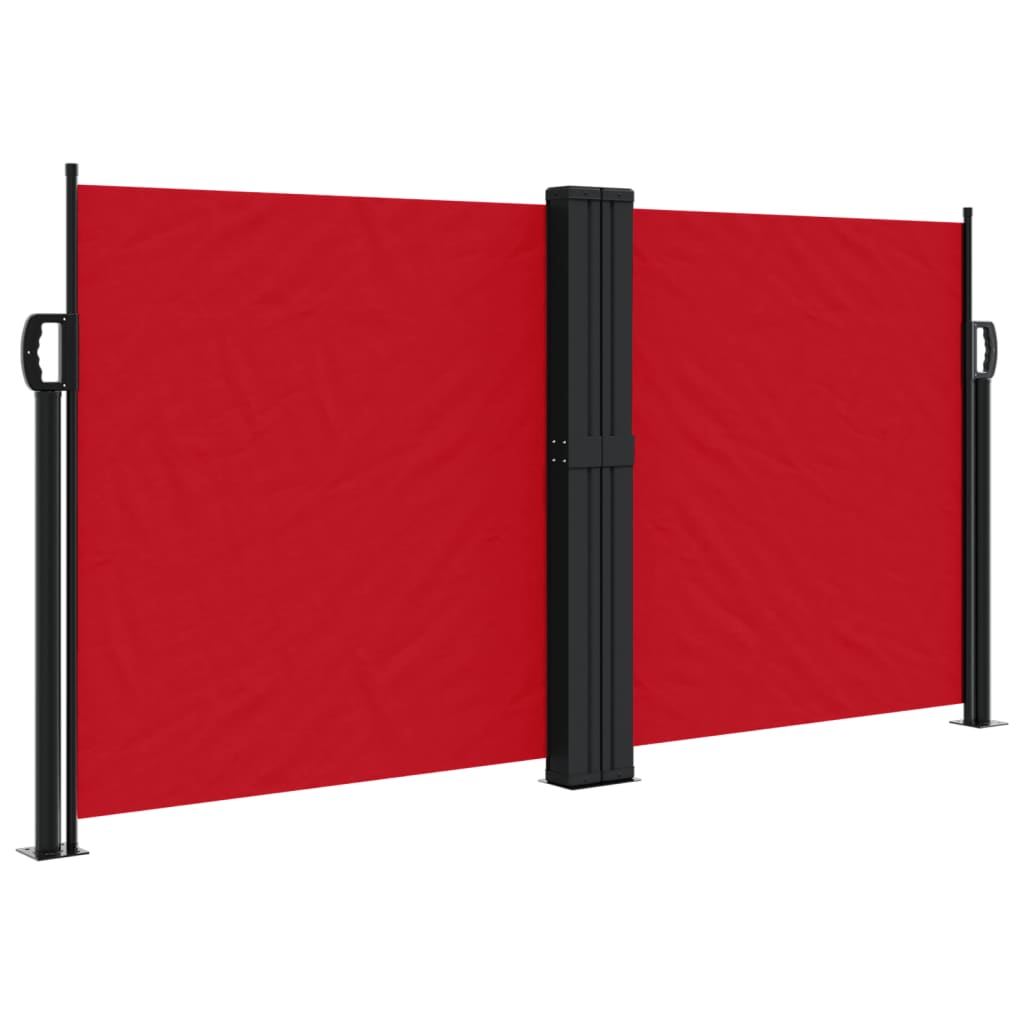 Red retractable side awning 120x600 cm