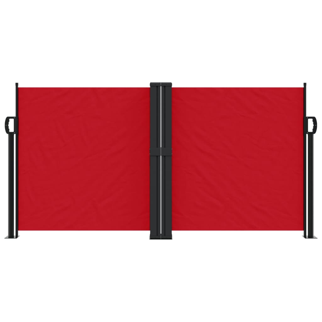 Red retractable side awning 120x600 cm