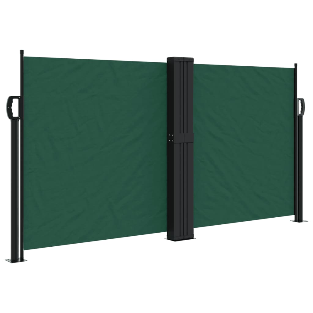 Dark green retractable side awning 120x600 cm