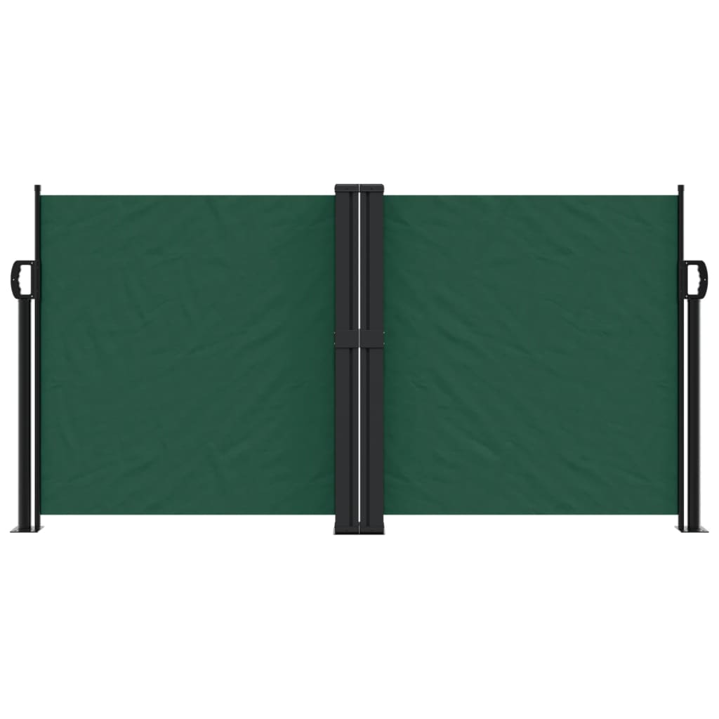 Dark green retractable side awning 120x600 cm