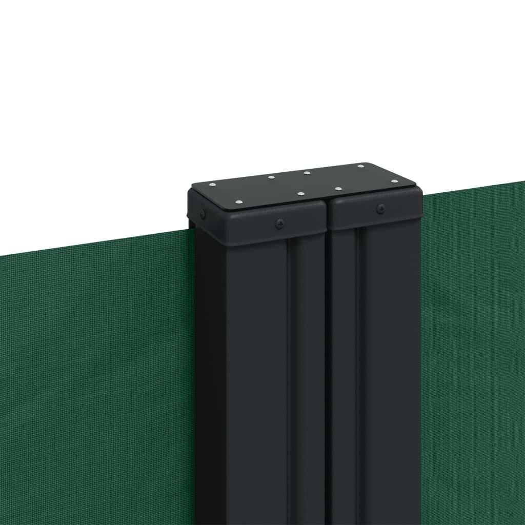 Dark green retractable side awning 120x600 cm