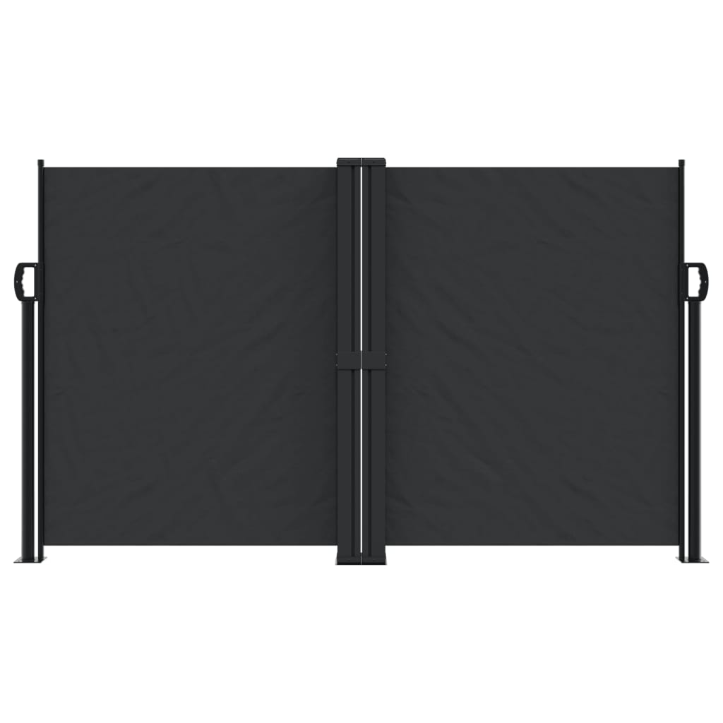 Black retractable side awning 140x600 cm