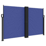 Blue retractable side awning 140x600 cm