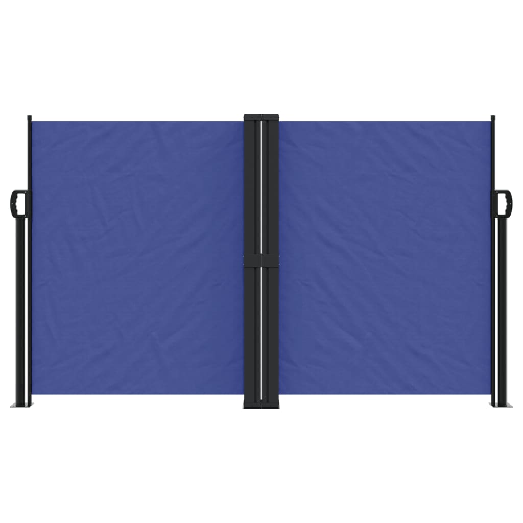 Blue retractable side awning 140x600 cm