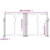 Blue retractable side awning 140x600 cm