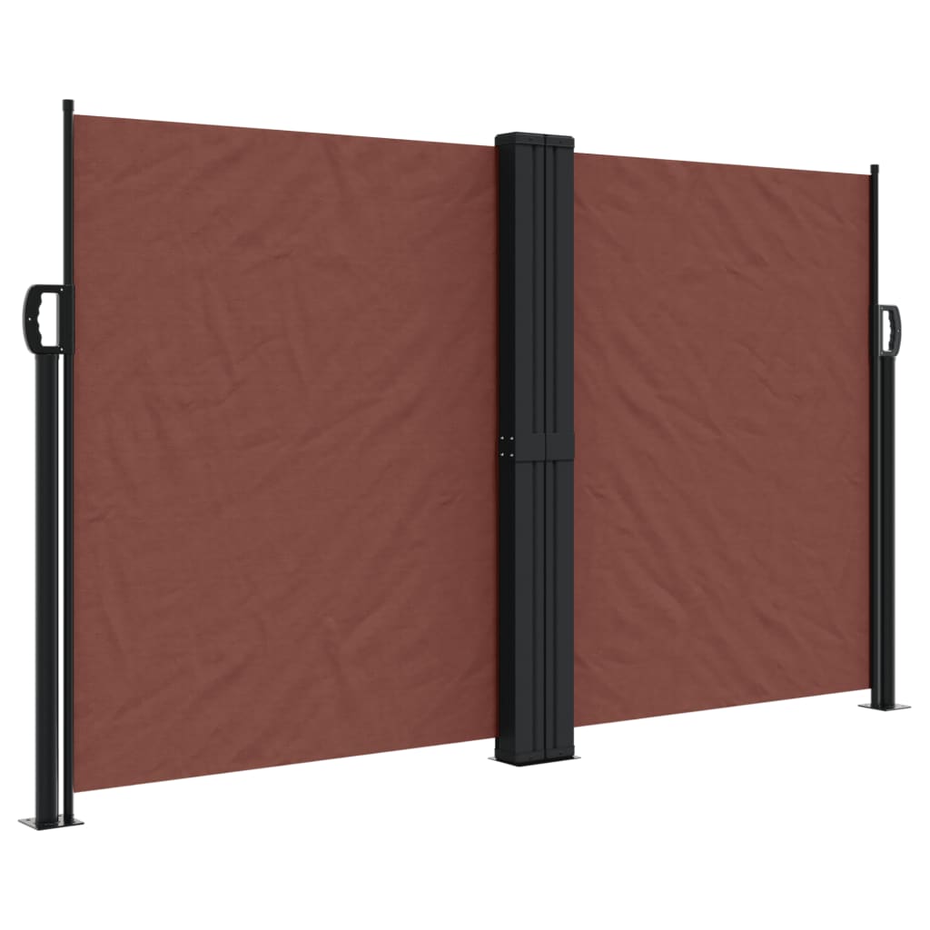 Brown retractable side awning 140x600 cm