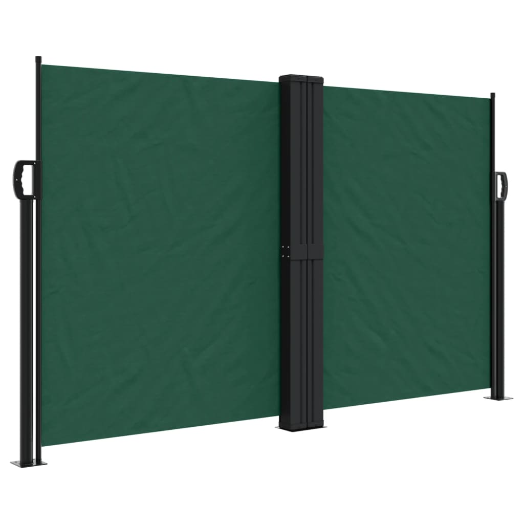 Dark green retractable side awning 140x600 cm