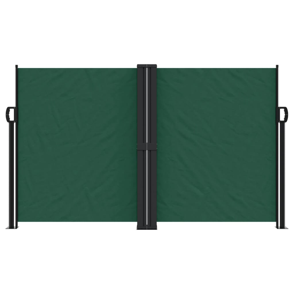 Dark green retractable side awning 140x600 cm