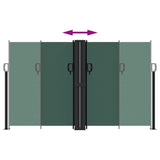 Dark green retractable side awning 140x600 cm