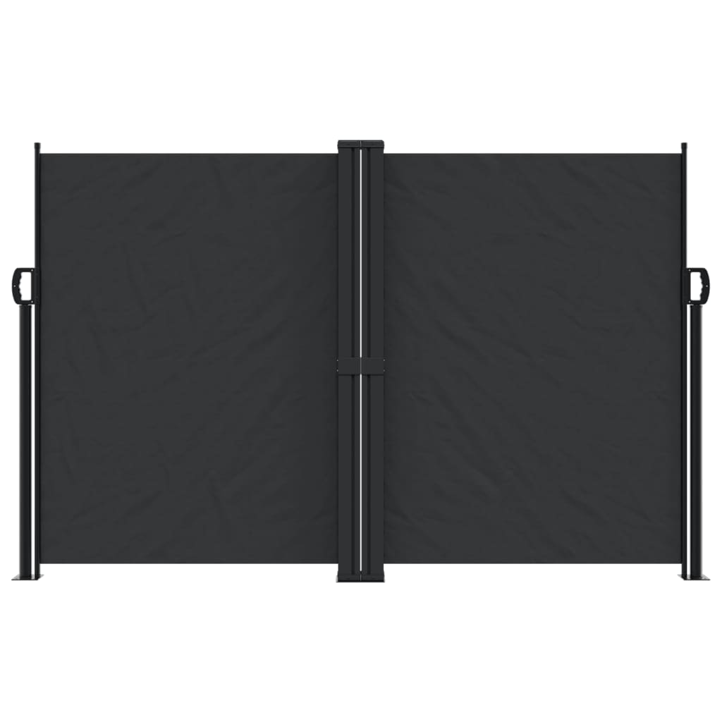 Black retractable side awning 160x600 cm